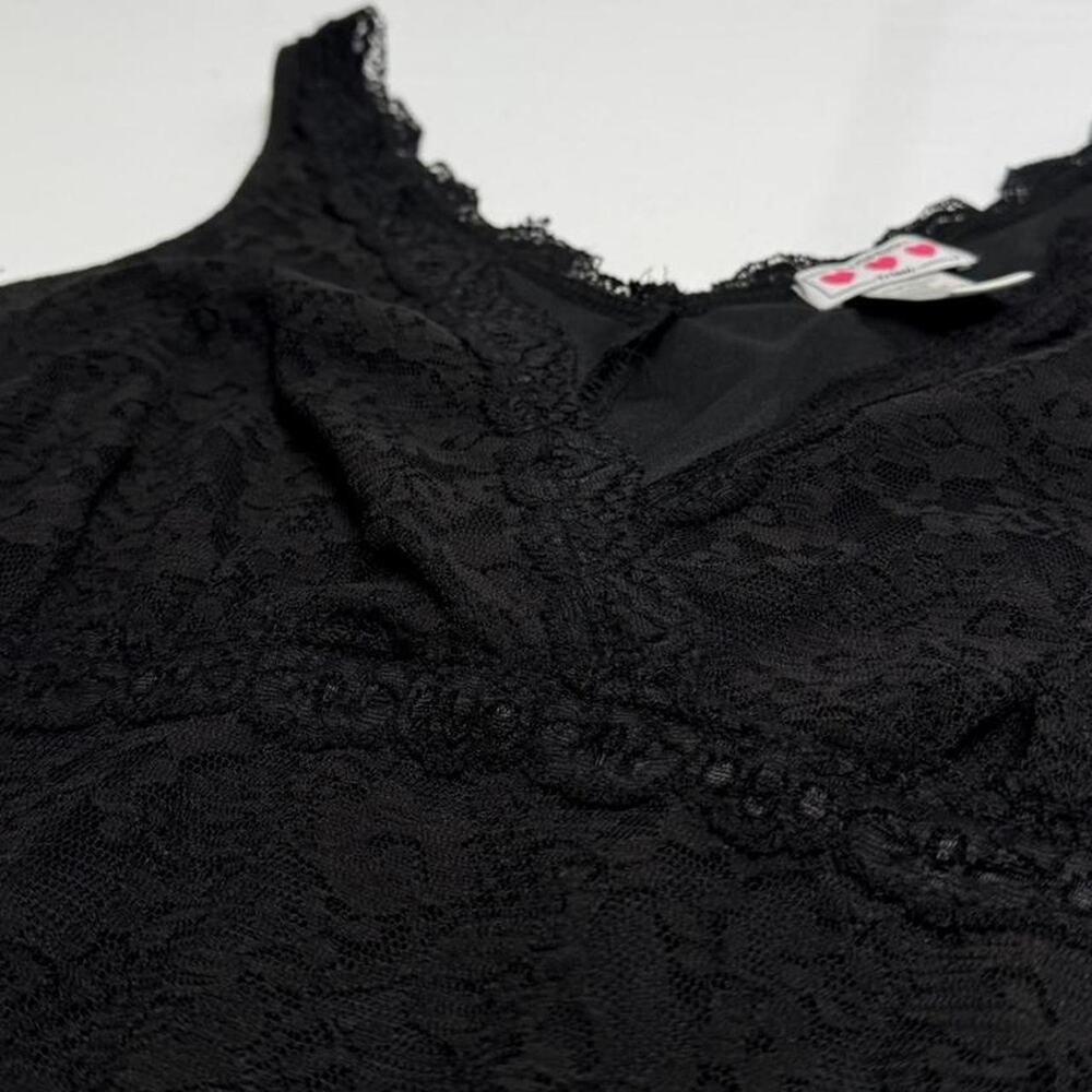 Trixxi Vintage Black Lace Baby Doll Maxi Dress Plunging V Neckline size large - Picture 5 of 8